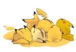  highres no_humans pikachu pokemon simple_background sleeping suan_ringo white_background 