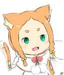  1girl cat_ears green_eyes kemonomimi_mode mimi_pearlbaton orange_hair re:zero re:zero_kara_hajimeru_isekai_seikatsu solo tail tail_wagging twin_braids 