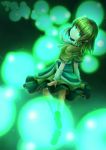  1girl arm_warmers blonde_hair bow green_eyes highres horn mizuhashi_parsee pointy_ears puru-see scarf solmyr2000 solo spell_card touhou 