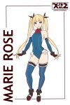  1girl artist_request blonde_hair blue_eyes character_name dead_or_alive dead_or_alive_5 full_body looking_at_viewer marie_rose parted_lips solo twintails watermark web_address x-teal2 