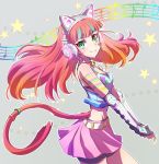  1girl axent_wear cat_girl cat_tail green_eyes hair_down headphones iesupa neon_katt orange_hair rwby tail 