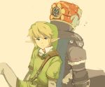  blonde_hair blue_eyes ganondorf hat link male nintendo pointy_ears red_hair redhead sleeping the_legend_of_zelda twilight_princess 