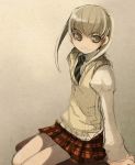  green_eyes long_hair maka_albarn necktie renko school_uniform sketch skirt smile soul_eater twintails 