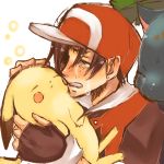 1boy closed_eyes crying death hat ivysaur male pikachu pokemon pokemon_(creature) pokemon_(game) red_(pokemon) tears venusaur yama_(rabbit_room) 