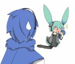  blush character_doll doll hatsune_miku kaito mbczlhamu surprise surprised sweatdrop thighhighs twintails vocaloid young 