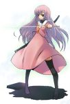  katsura_hinagiku long_hair pink_hair school_uniform serafuku sheath sword thigh-highs thighhighs weapon 