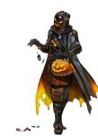  1girl absurdres alternate_costume ana_(overwatch) candy coat glowing glowing_eyes halloween highres hood jack-o&#039;-lantern mask muehe overwatch smile solo 