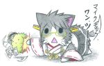  animal_ears animalization cat cat_ears cat_tail dainamitee kantai_collection kirishima_(kantai_collection) non-human_admiral_(kantai_collection) tail 