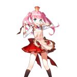  1girl adjusting_clothes apron black_legwear blue_eyes character_request chocolate crown long_hair looking_at_viewer official_art open_mouth pink_hair salt_(salty) skirt solo transparent_background twintails uchi_no_hime-sama_ga_ichiban_kawaii 