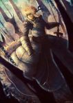  1girl ahoge armor armored_dress blonde_hair dutch_angle fate_(series) from_above gauntlets gorget hand_on_hilt highres kuon_(kwonchanji) puffy_sleeves saber solo sword weapon 