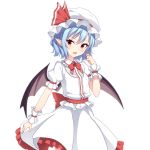  1girl blue_hair highres junior27016 pointy_ears red_eyes remilia_scarlet solo touhou 