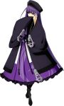  1girl amanohokosaka_mei dress hat higuchi_konomi long_hair purple_hair solo violet_eyes xblaze xblaze_code:_embryo 