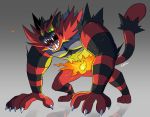  angry claws fire green_eyes no_humans pokemon pokemon_(creature) pokemon_(game) pokemon_sm sei_(seiryuuden) sharp_teeth teeth tiger unknown_pokemon 
