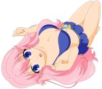  1girl absurdres artist_request baka_to_test_to_shoukanjuu bare_midriff blue_eyes breasts cleavage female hair_ornament hairclip highres himeji_mizuki hips legs long_hair looking_at_viewer navel open_mouth photoshop pink_hair solo standing thighs tongue transparent_background vector_trace 