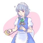  1girl anger_vein cellphone highres izayoi_sakuya maid phone simple_background smartphone solo tape tawawa_challenge touhou 