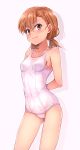  1girl blush breasts brown_eyes brown_hair hair_ornament hairpin looking_at_viewer misaka_mikoto name_tag one-piece_swimsuit puma_(hyuma1219) school_swimsuit shadow simple_background small_breasts smile solo standing swimsuit tan tied_hair to_aru_kagaku_no_railgun to_aru_majutsu_no_index twintails white_background white_school_swimsuit white_swimsuit 