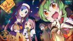 /\/\/\ :3 :d animal_ears autumn_leaves bangs basket black_nails blonde_hair blue_eyes blush braid brown_hair candy cloak eating english eyebrows eyebrows_visible_through_hair fangs fingernails food fume ghost_costume gloom_(expression) green_hair habit hair_between_eyes halloween hat head_tilt headphones highres holding holding_food jewelry jiangshi jitome lantern lollipop long_hair long_sleeves looking_back minyamo multicolored_hair nail_polish necklace night number nun open_mouth orange_eyes original parted_bangs pink_hair scarf sharp_fingernails sleeves_past_wrists slit_pupils smile stitches swirl_lollipop tree trick_or_treat twin_braids twintails yellow_scarf 
