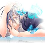  amnesia_(idea_factory) blue_eyes ikki_(amnesia) sara_yuuki white_hair 