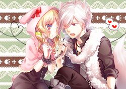  blonde_hair diabolik_lovers komori_yui pink_eyes sakamaki_subaru yamika 