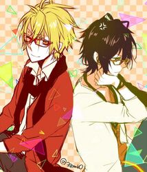  amnesia_(idea_factory) blonde_hair shin_(amnesia) toma_(amnesia) yamika yellow_eyes 