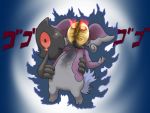  audino aura dakusei dark_aura glowing glowing_eyes mask no_humans pokemon pokemon_(creature) pokemon_(game) pokemon_bw possession yamask 