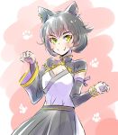  1girl animal_ears breasts cat_ears cleavage ear_piercing iesupa mole mole_on_breast paw_print piercing rwby short_hair solo spoilers yellow_eyes 