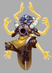  1boy alternate_costume drogod egyptian_clothes extra_arms floating looking_at_viewer mask meditation multiple_arms orb overwatch ra_zenyatta robot solo zenyatta_(overwatch) 
