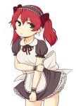  alternate_costume apron bow braid breasts catmouth cave_(choujigen_game_neptune) cleavage enmaided frills green_eyes maid maid_apron maid_headdress neptune_(series) puffy_sleeves redhead twin_braids twintails waist_apron wrist_cuffs 