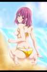  1girl arato_hisako bikini female hair highres kozureokami20 micro_bikini purple shokugeki_no_souma smile solo swimsuit upper_body 