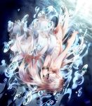  1girl barefoot blonde_hair closed_eyes dress ia_(vocaloid) long_hair solo tyouya underwater vocaloid white_dress 