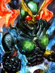  another_agito babaan belt highres kamen_rider scarf teeth 