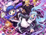  alice_in_wonderland animal_ears bunny_ears cat_ears cheshire_cat cup dress fishnet_legwear fishnet_stockings fishnets food hair_ribbon hatsune_miku headset ice_cream kagamine_len kagamine_rin kaito long_hair mad_hatter march_hare meiko pantyhose pocket_watch rabbit_ears ribbon scarf spring_onion tail teacup teapot thigh-highs thighhighs very_long_hair vocaloid watch white_rabbit yutu 