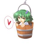  girl_in_bucket green_eyes hair_bobbles hair_ornament highres in_bucket in_container kato_(artist) kisume naughty_face short_hair touhou twintails 