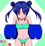   bikini blue_hair blush bodyboard double_bun kawashima_ami long_hair omega+ swimsuit toradora! violet_eyes  