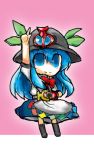  chibi hashimoto hat hinanawi_tenshi kamen_rider kamen_rider_kabuto lowres mask parody pose touhou 