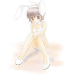  bad_id bare_legs bunny_ears bunny_girl bunnysuit high_heels kakashi nagato_yuki purple_hair rabbit_ears shoes suzumiya_haruhi_no_yuuutsu 