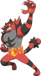  claws commentary full_body highres incineroar official_art pokemon pokemon_(creature) pokemon_(game) pokemon_sm solo tiger transparent_background 