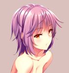  1girl akino_sora bare_shoulders blush breasts cleavage highres looking_at_viewer open_mouth original pink_eyes short_hair solo upper_body yellow_eyes 