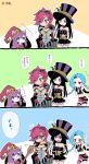  animal_ears blue_eyes blue_hair blush braid breast_reduction breasts caitlyn_(league_of_legends) cleavage comic fingerless_gloves gauntlets gloves goggles green_eyes hat highres jewelry jinx_(league_of_legends) league_of_legends long_hair lulu_(league_of_legends) midriff multiple_girls navel necklace otani_(kota12ro08) pink_eyes pink_hair purple_hair purple_skin short_hair skirt small_breasts tattoo translated twin_braids very_long_hair vi_(league_of_legends) yordle 