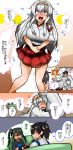  absurdres admiral_(kantai_collection) brown_hair comic highres japanese_clothes kaga_(kantai_collection) kantai_collection long_hair multiple_girls playing_games ryuun_the_return shoukaku_(kantai_collection) side_ponytail translation_request zuikaku_(kantai_collection) 