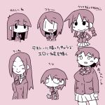  6+girls :d blazer blush_stickers bow chibi closed_eyes hands_on_hips ikkyuu jacket long_sleeves multiple_girls open_mouth original plump school_uniform short_hair skirt smile translation_request twintails |_| 