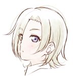  1girl anibache bangs birthday blonde_hair blush commentary_request earclip eyes_visible_through_hair looking_at_viewer love_live! love_live!_nijigasaki_high_school_idol_club love_live!_school_idol_festival_all_stars mia_taylor portrait short_hair solo violet_eyes white_background 