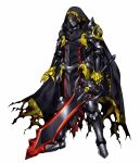  1boy aegislash alternate_color armor breastplate cape full_armor gauntlets greaves helmet highres holding holding_sword holding_weapon katagiri_hachigou personification pokemon shiny_pokemon solo sword torn_cape weapon 