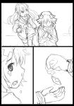  2girls choujigen_game_neptune crying crying_with_eyes_open greyscale left-to-right_manga monochrome multiple_girls nepgear neptune_(choujigen_game_neptune) neptune_(series) segamark tears 