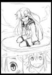  2girls choujigen_game_neptune closed_mouth crying crying_with_eyes_open left-to-right_manga multiple_girls nepgear neptune_(choujigen_game_neptune) neptune_(series) one_eye_closed pixiv_sample segamark sitting smoke tears wavy_mouth yokozuwari 