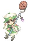  1boy atelier_(series) atelier_annie boots brown_hair full_body hat official_art pepe_(atelier) simple_background solo staff watanuki_nao white_background yellow_eyes 