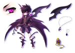  1boy absurdres character_sheet highres jewelry kurotsuki_(luowei99) male_focus necklace original purple_hair short_hair sketch smile solo vampire violet_eyes 