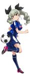  anchovy drill_hair football football_uniform girls_und_panzer italy sportswear twin_drills 