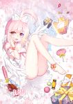  1girl barefoot blann bow box breasts dress feathered_wings gift gift_box grey_eyes hair_bow hair_ornament highres long_hair open_mouth original pink_eyes small_breasts solo white_bow white_dress white_wings wings 