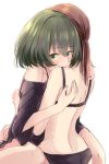  2girls blue_eyes bra brown_hair green_eyes halto_(citrus) heterochromia highres hug idolmaster idolmaster_cinderella_girls long_hair mifune_miyu mole mole_under_eye multiple_girls panties short_hair takagaki_kaede underwear white_background yuri 